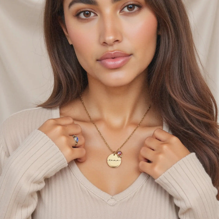 Adorna Birthstone Name Necklace