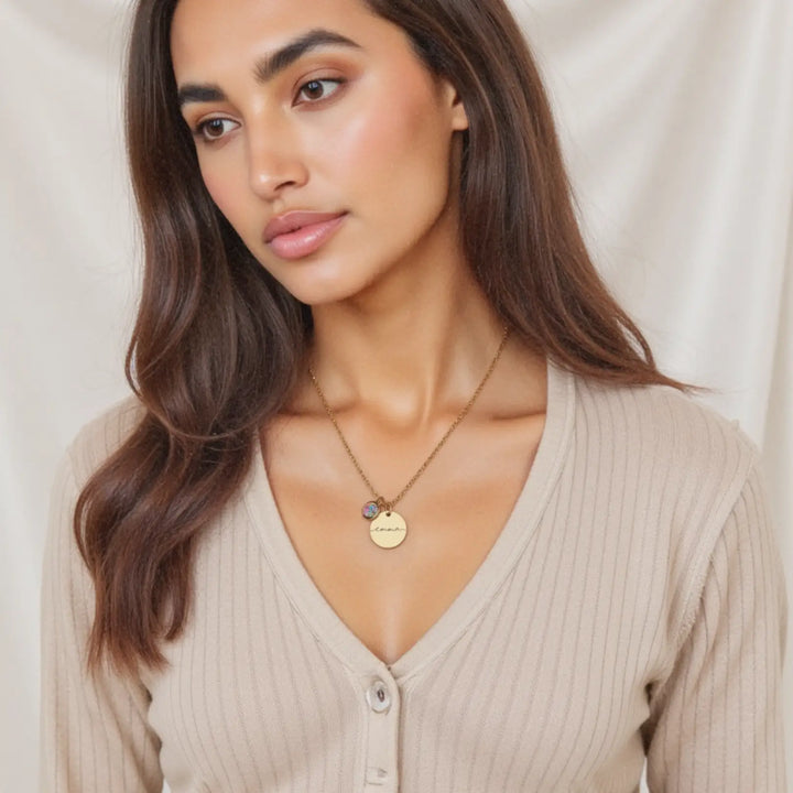 Adorna Birthstone Name Necklace