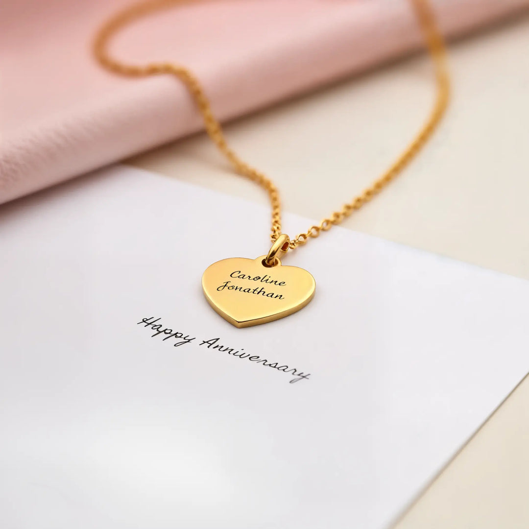 Caella Engraved Heart Necklace
