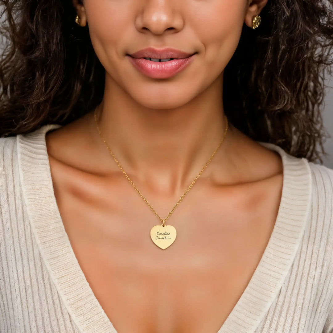 Caella Engraved Heart Necklace