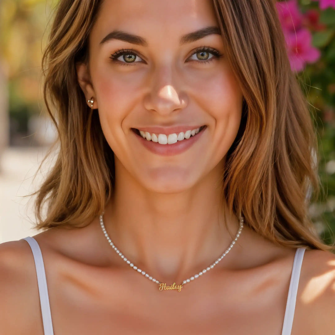 Isla Pearl Name Necklace