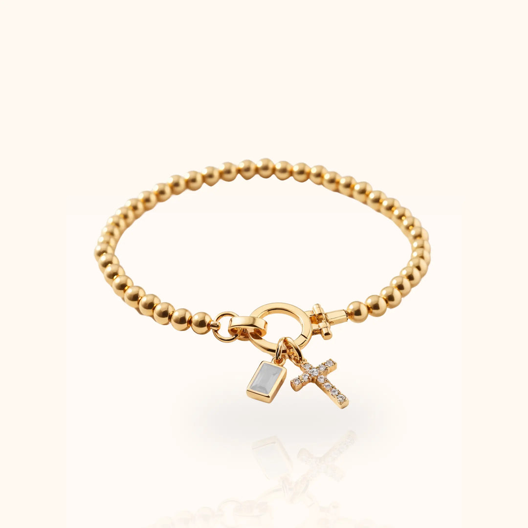 Soléa Cross & Baguette Beaded Bracelet