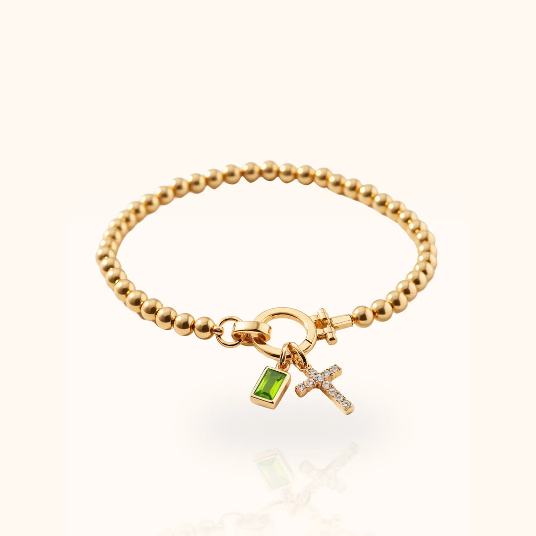Soléa Cross & Baguette Beaded Bracelet