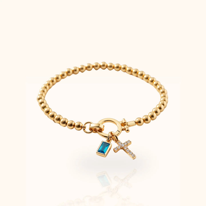 Soléa Cross & Baguette Beaded Bracelet