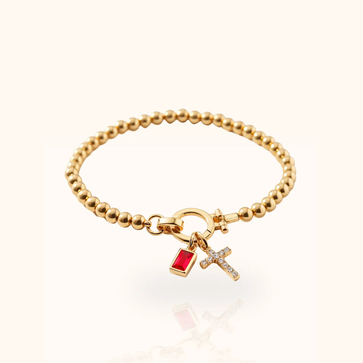Soléa Cross & Baguette Beaded Bracelet