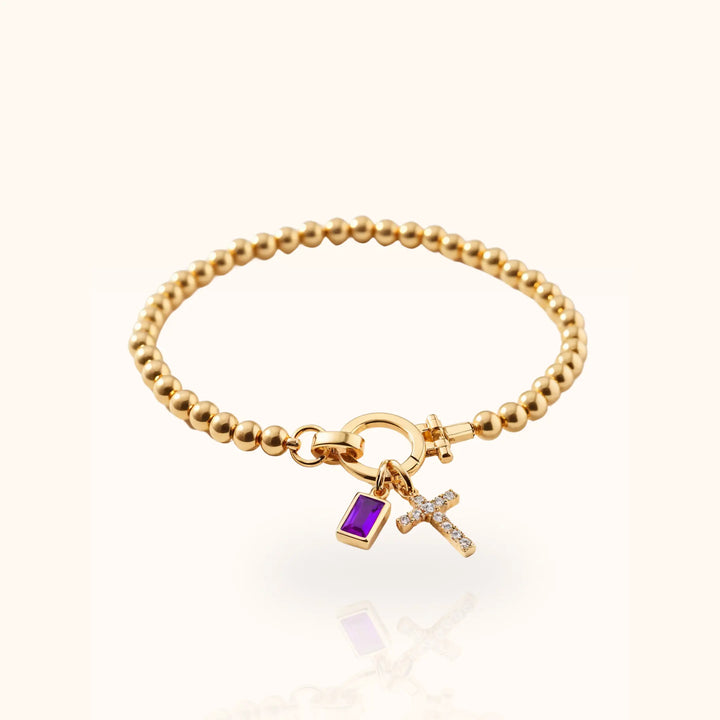 Soléa Cross & Baguette Beaded Bracelet