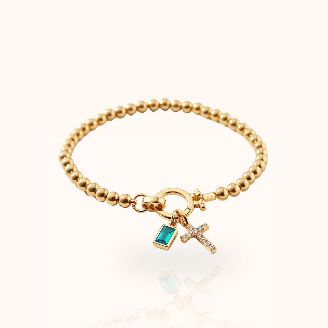 Soléa Cross & Baguette Beaded Bracelet