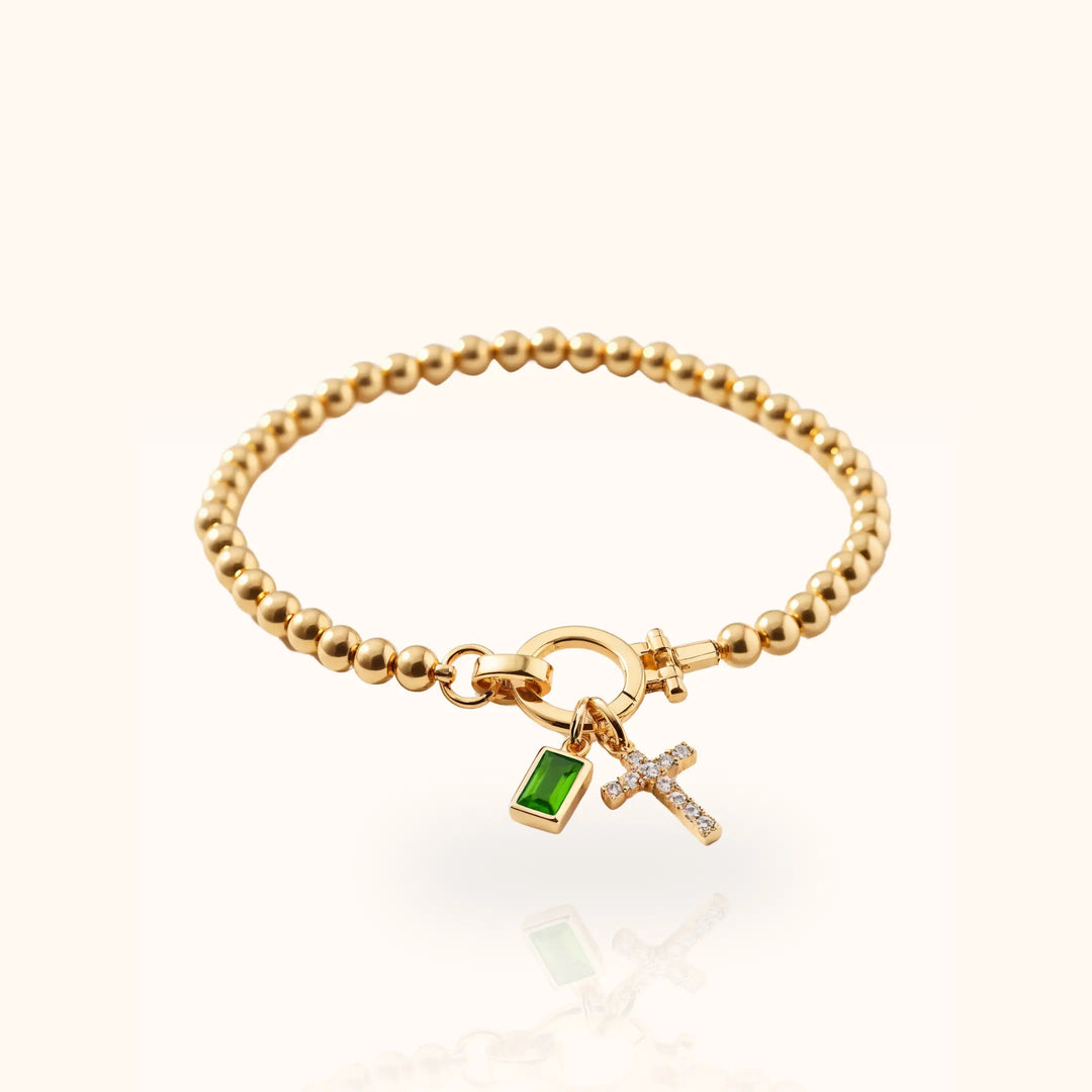 Soléa Cross & Baguette Beaded Bracelet