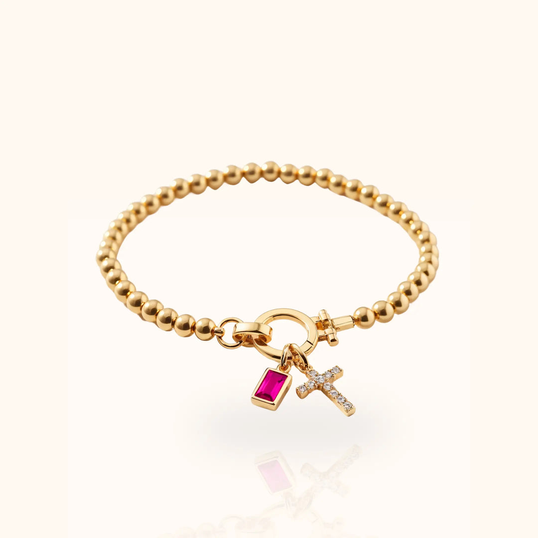 Soléa Cross & Baguette Beaded Bracelet
