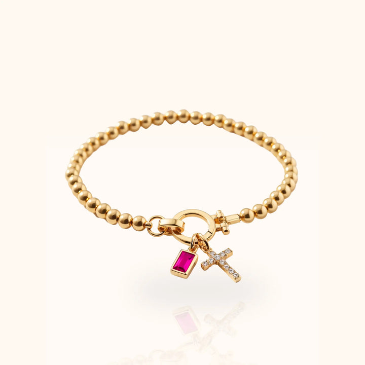 Soléa Cross & Baguette Beaded Bracelet